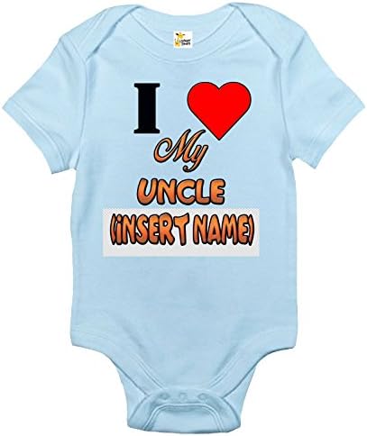 Personalized 'I Love My Uncle' Baby Bodysuit - Custom 100% Cotton Onesie (0-3 Months)