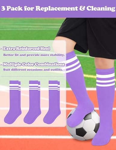 Sarfel 3 Pack Kids Soccer Socks Toddler Baseball Socks Youth Boys Girls Softball Sock Girls Youth Football Sock Team Sports3