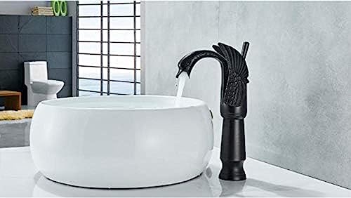 Robinet de lavabo cygne surélevé anti-éclaboussures en bronze