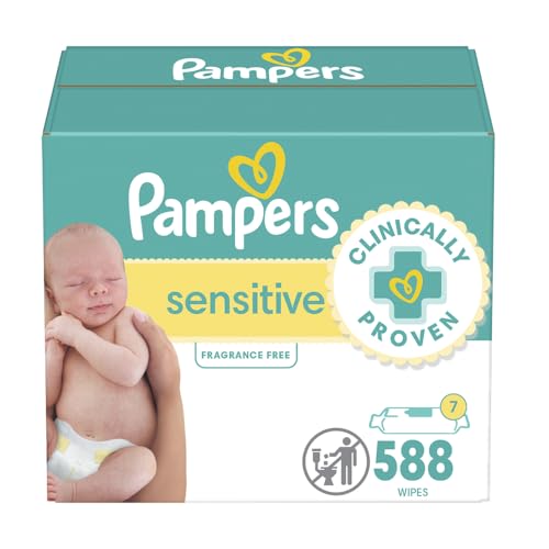 Image of Pampers Baby Wipes Sensitive Perfume Free 7X Refill Packs 588 Count
