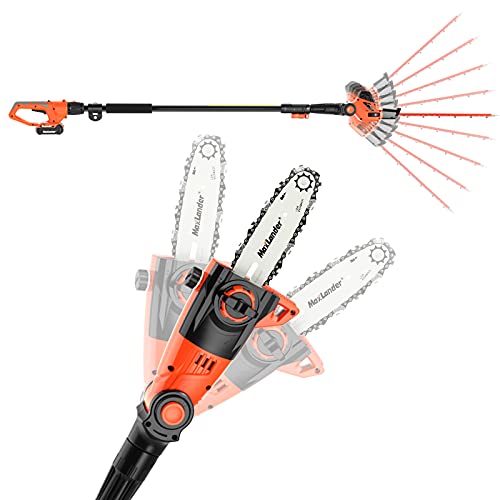 Maxlander 20V Electric Pole Saw Hedge Trimmer Multi-Angle Telescoping 2 In 1 Combo Kit 2.0Ah Battery And Charger Included Auto-Oiling #TOP4
