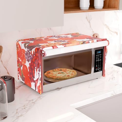 Image of Kuber Industries 20 Ltr PVC Microwave Oven Cover for Kitchen | Microwave /Oven /Otg Cover - Protects from Spills, Stains & Scratches | Fruit Print - Multicolor