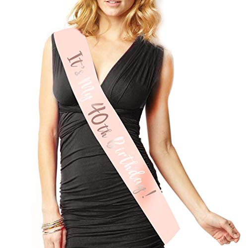 Écharpe De Miss Anniversaire - Blanche à Liseré Doré - Personnalisable (Ex: Miss 30 Ans)