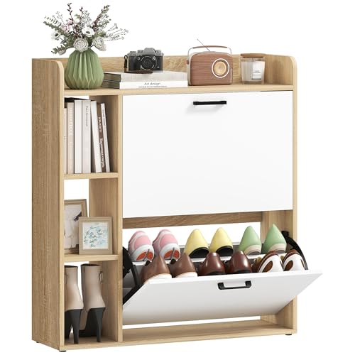 HOMCOM Zapatero Estrecho 2 Puertas Zapatero