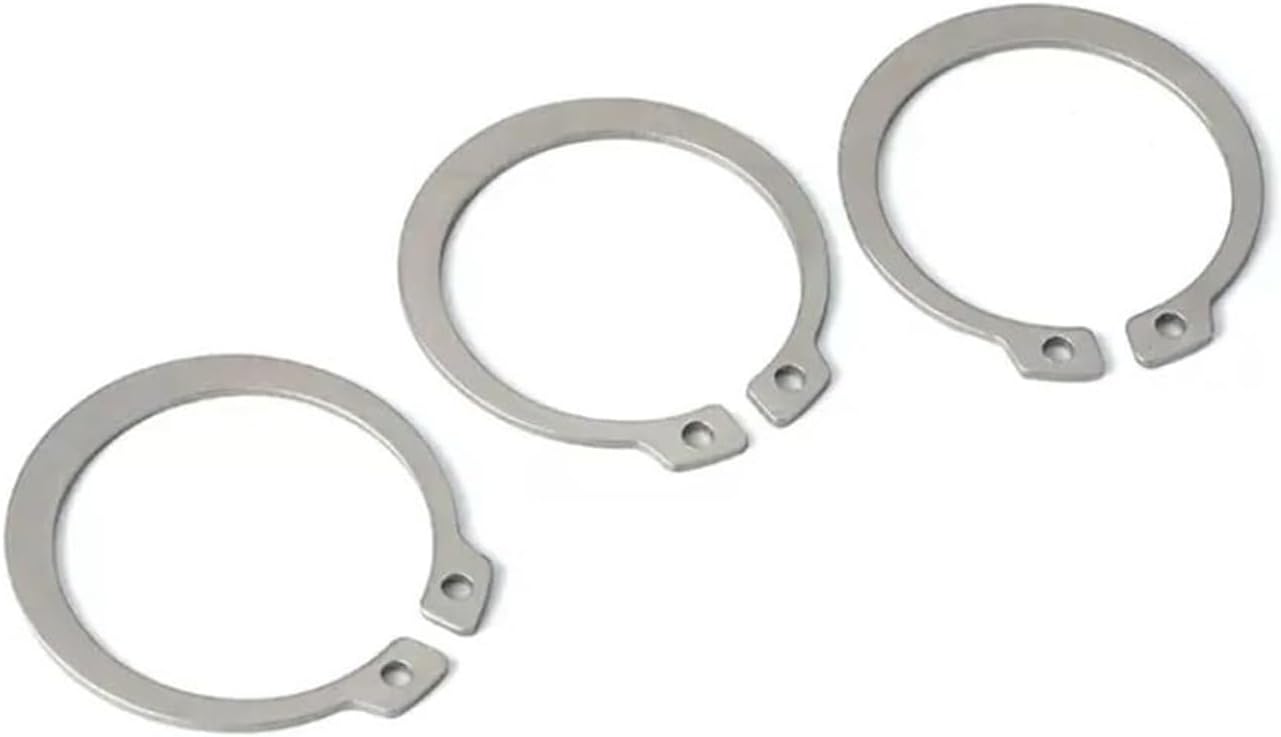 Bearings, 1/2/3/5/10/20/30/50pcs 304 Stainless Steel Steel Retaining Clip Snap Ring C Type External Circlip for Bearing Shaft M3 to M120,High Hardness and Toughness(M50-1pcs)