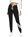 SweatyRocks Women Pants Color block Casual Tie Waist Yoga Jogger Pants Black S