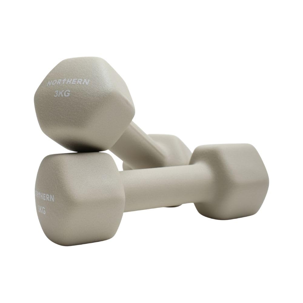 Northern Natural Stone Neoprene Hex Dumbbells Pair, 1kg–8kg Hand Weights for Home Gym Strength Training, Non-Slip Hexagonal Dumbbells for Fitness, Aerobics, Yoga & Toning (3kg x 2) — image 1