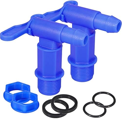 Muglio 3/4 Inch Drum Spigot Faucet Pail Taps With Epdm Gasket Polypropylene Construction Fda Compliant Materials Npt Connection For Plastic Gallon Drums By Muglio(Blue) cover