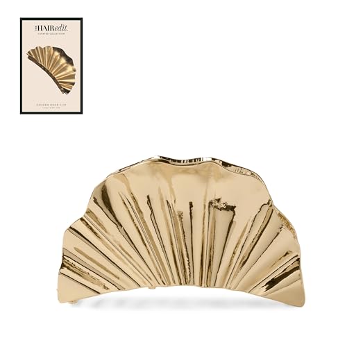 The Hair Edit Golden Hour Claw Clip Elevated Metal Gold Claw Clip for Women Elegant Hair Accessory All Hair Types Jewelry for Hair Strong Non-Slip Grip Clip for Updos Half-Ups & French Twists