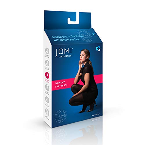 Jomi Compression Pantyhose Collection, 20-30Mmhg Sheer Closed Toe 276 (Medium, Black) #TOP5