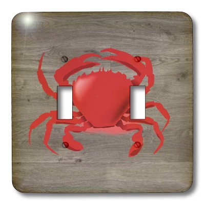 Crabe rouge vintage plaque interrupteur pour deco bord de mer