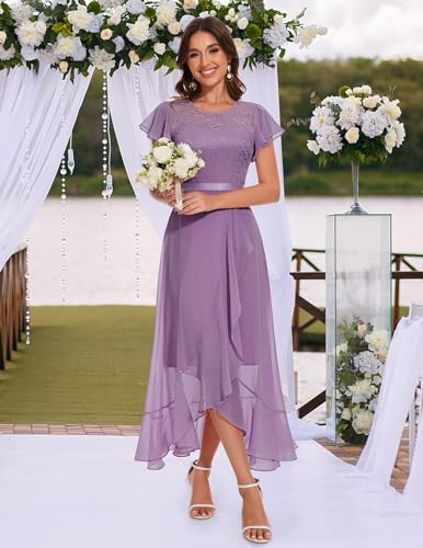 Image of BeryLove Formal Dresses for Women 2026 Wedding Guest with Slit Cocktail Elegant Lace Long Prom Dress