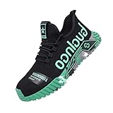 YOGYE Icherheitsschuhe Herren Arbeitsschuhe,hervorragende Dauerhaftigkeit,Griff,Anti-Piercing,Verschleißfeste und Rutschfestigkeit aus,für Landschaftsgestaltung,Baustellen,Green▁48