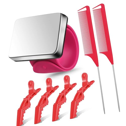 7PCS Wristband Styling Tools Reduces Frizz Ergonomic Grip for Salon Home Carry Case Hair Comb Set