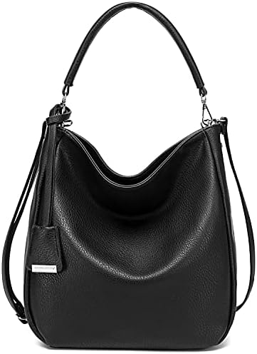 Handbags for Women Black Lightweight Compact Fashion Hobo Designer Boho Crossbody Ladies Purse Satchels Shoulder Bags Tote Vegan Leather School Porketbooks Bucket