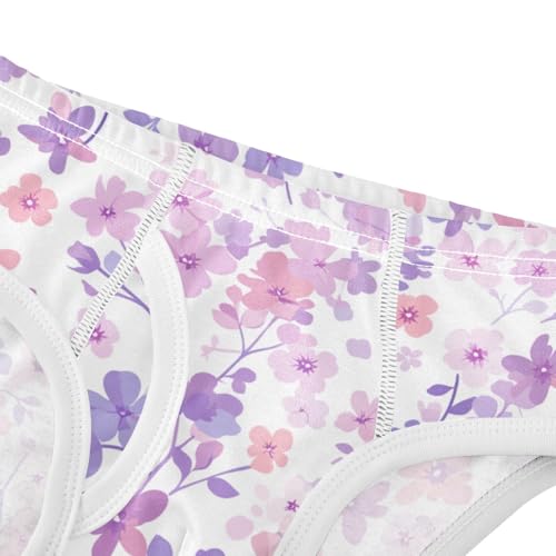 KLL Lilac and Pink Flowers Toddler Boy Pure Cotton Athletic Underwear Breathable Children Undies4