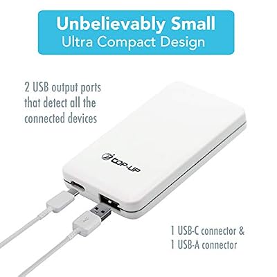 TOP-UP Flat USB Wall Charger 18W PD Ultra Slim Dual Port USB-C & USB-A Fast Charging Adapter for iPhone 17/16/15/14/13/12 Pro Max/Air, iPad, AirPods, Samsung Galaxy S24/S23, Google Pixel, More