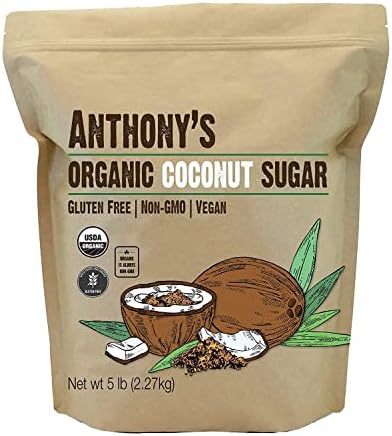 Anthonys Organic Coconut Sugar 5lbs, Non-GMO and Gluten Free