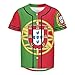 Vnurnrn Portugal Flag Mens Baseball Button Down Jersey Hipster Hip Hop T Shirts