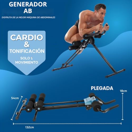 Miniatura 5 de Maquina Abdominales Gymform Ab Generator, Ejercita Todo El Cuerpo, Entrenamiento Funcional De Abdominales, Brazos, Piernas, Cardio Fitness Ab Generator Computadora