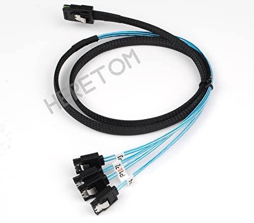 Cable Mini SAS 36P SFF 8087 a 4 SATA 7P Reverso 1M miniatura 2