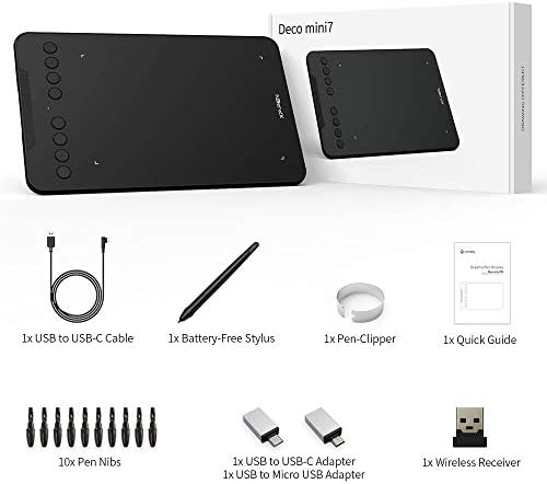XP-PEN Deco mini7W Drawing Tablet Wireless Graphic Tablets Pad