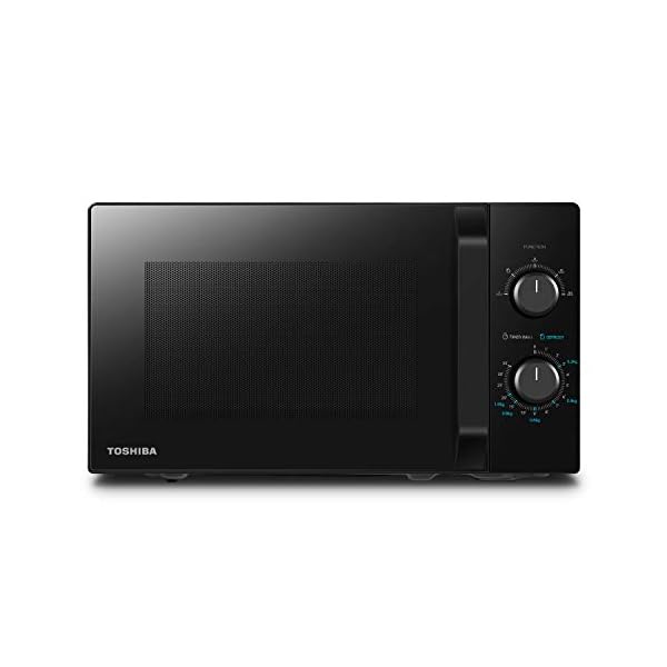 Toshiba MW2-MM20PF(BK) Freistehend Mikrowelle/Solo-Mikrowelle / 20L / 800W / 5 Leistungsstufen mit praktischer Auftaufunktion/LED-Beleuchtung im Innenraum/Schwarz