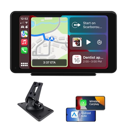 Plimpton Autoradio Carplay Wireless Andriod Auto, Schermo per Auto con 7 Pollici Touchscreen Monitor, Schermo Macchina...