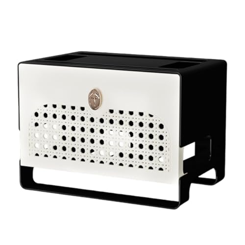 Wi-Fiルーター収納ボックスルーターボックス ックス おしゃれ 携帯電話ホルダー 家庭用テレビセットトップボックスラック 中空パネル設計 放熱性 取り外し可能パネル 整理整頓