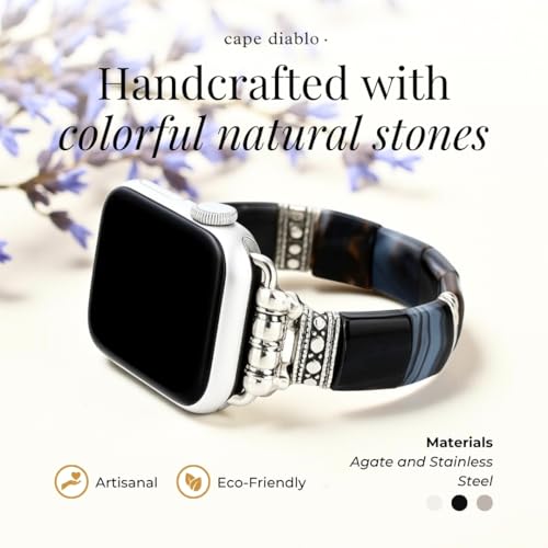 Cape Diablo Smart Watch Band for Women - Handmade Gemstone Strap - Compatible with 38mm-45mm Apple Faces by Cape Diablo - Used condition - Image 3