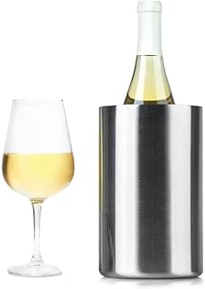 appeasy Stainless Steel Double Wall Wine Cooler Bucket, Keeps Cold for Hours, Fits Standard 750ml Bottles, Silver, 1 Bottle Capacity
