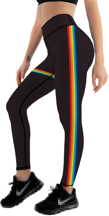 Rainbow Striped Booty Lifting Leggings 