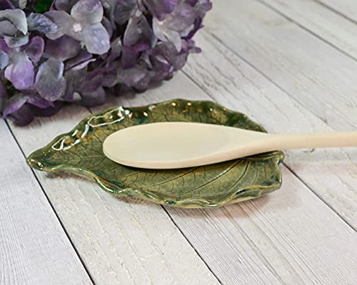 Pottery Leaf, Spoon Rest, Soap Dish, Handmade