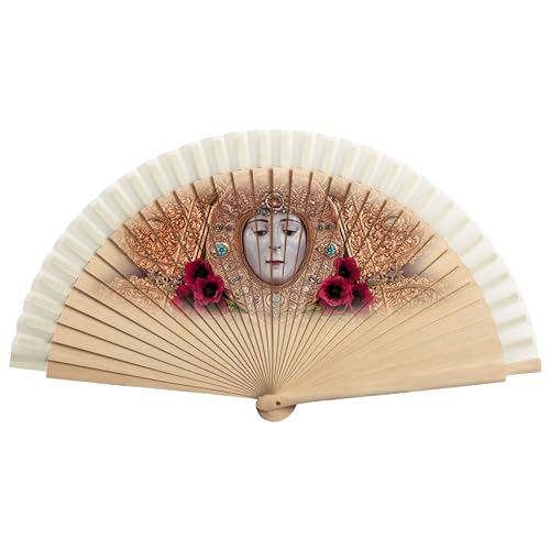 Pla Pla Pla Abanicos con imágenes religosas. Abanicos Espranza de Triana y Macarena. Abanicos para invitados de madera. Abanicos personalizados. (VIRGEN DEL ROCÍO)