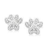 Ross-Simons 0.10 ct. t.w. Diamond Paw Print Stud Earrings in Sterling Silver