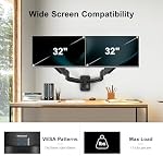 HUANUO Dual Monitor Wall Mount up to 32-inch Screens, Wall Monitor Mount with Design System, Height-Adjustable/Tilt/Swivel/Rotate, Dual Monitor Mount Holds 17.6 lbs, VESA 75 or 100mm