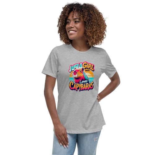 T-shirt capybara décontracté pour femme idéal pour vos sorties du weekend athlétique chiné XXL