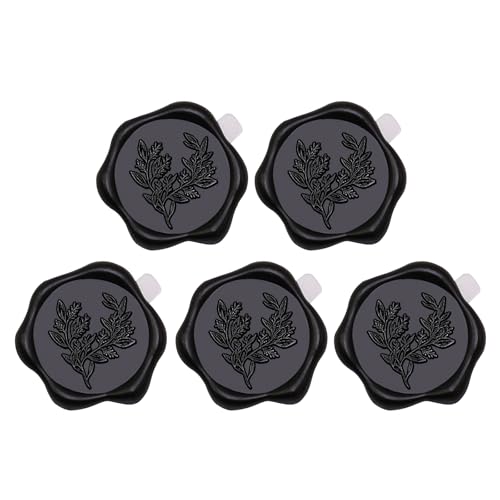 5/10 unidades de sellos antiguos con diseño de hojas en relieve para sobres, invitaciones, tarjetas de felicitación, sello decorativo