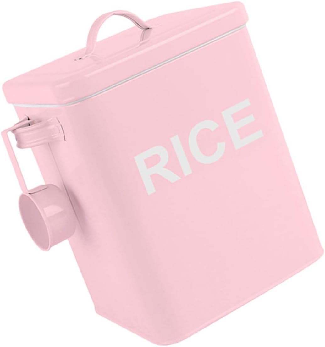 Iron Pet Food Storage Bucket with Measuring Cup, Large Capacity Sealed Rice and Dog Food Container, Moisture-proof Household Storage Case for Cats and Dogs