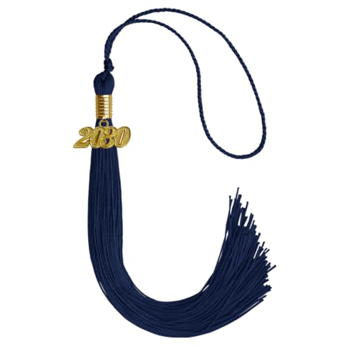 Endea Graduation Single Color Tassel Navy Blue with Gold Date Drop, 2030