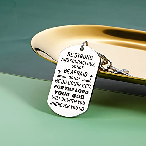 Religious Gifts For Women Men Inspirational Christian Gifts Cross Keychain Bible Verse Charm Birthday Graduation Easter For Him Her Faith Christmas Thanksgiving Joshua 1:9 Catholic Strong Jewelry #TOP6