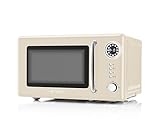ETA Mikrowelle Storio I freistehend I 20 L I 700 W I 12 Automatikprogramme I Auftauen I 24.5 cm I Drehteller I Edelstahl-Innenraum I Timer I Kindersicherung I Beige