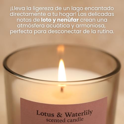 Miniatura 5 de Jean Len Vela Lotus Waterlily, Para Una Atmósfera Perfumada, Fragancia Delicada Y Sensual, Vegana, 195 G