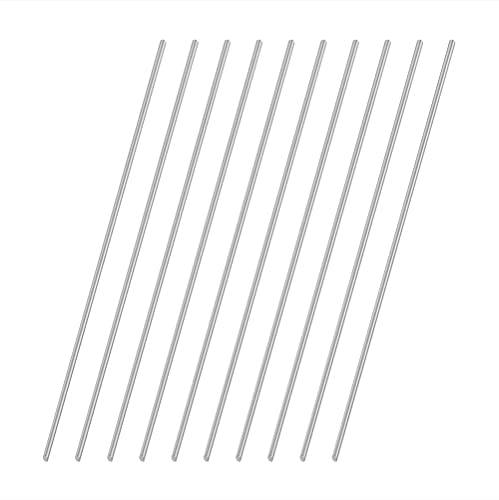 1.5mm x 200mm 304 Stainless Steel Round Rod, Metal Solid Shaft Rods Lathe Bar Stock for DIY Crafts Model Car Helicopter Airplane 10pcs