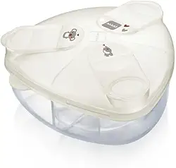 MAM Baby Porta Leite em Pó Com 3 Compartimentos de 40g Com Tampa Antivazamento e Forma Triangular, Neutro