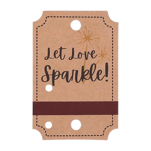 100 Kraft Paper Wedding Labels for Sparklers, Metallic Sparkler Sleeves with Match Striker Strips for Anniversary Parties Graduation Birthday Engagement Event