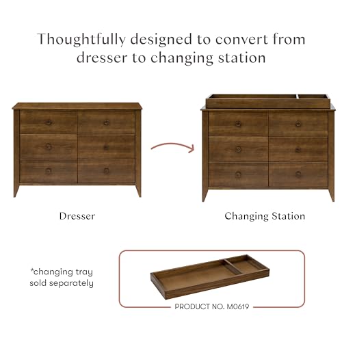 Babyletto Sprout 6-Drawer Double Dresser in Natural Walnut, Greenguard Gold Certified - Thumbnail 4