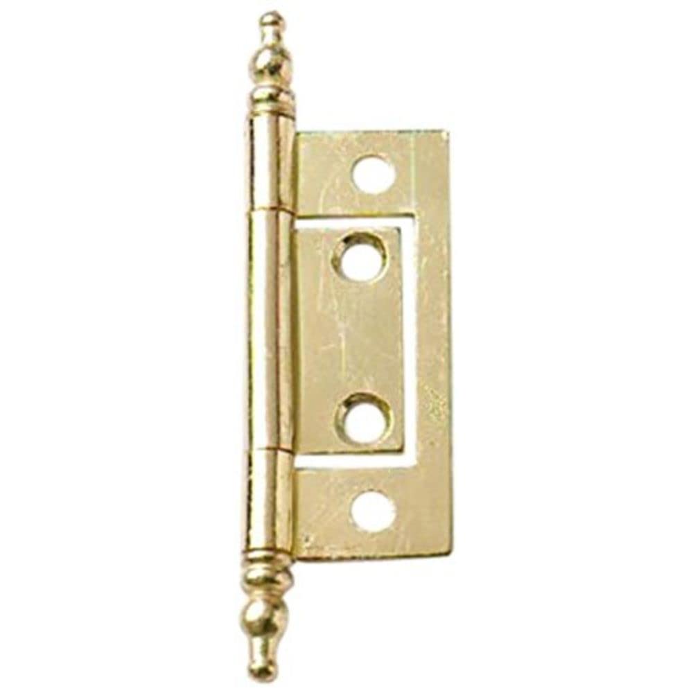 Merriway® BH01770 (2 Pcs) EB Non-Mortise Flush Hinge with Finial, 50mm (2 inch) Brass Plated - Pack of 2 Pieces