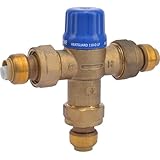 Cash Acme 1/2 Inch HG110-D Thermostatic Mixing Valve with SharkBite Union Connections, Brass Plumbing Fitting, 24504