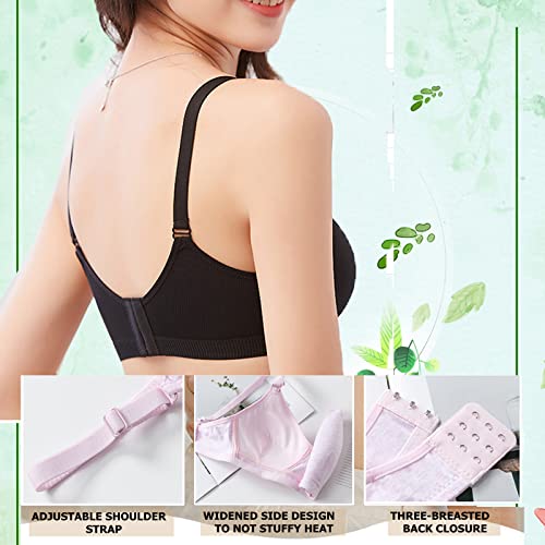 Hbhpov Cotton Teen Girl’s Sport Bra With Adjustable Detachable Strap Wire Free Training Bralette 3 Pack (36, Style2) #TOP3